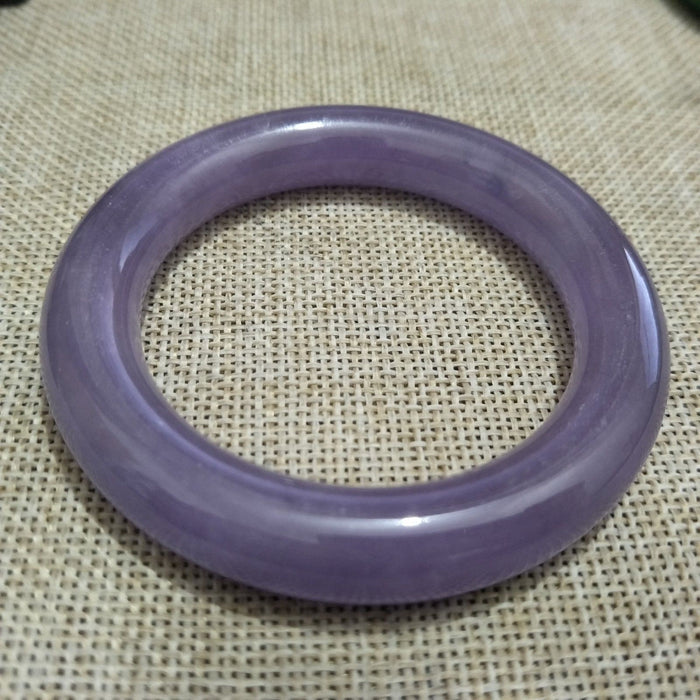 10% OFF- 51/52/53mm Certified Natural Lavender Jadeite Emerald A*Jade HandCarved Bangle H509