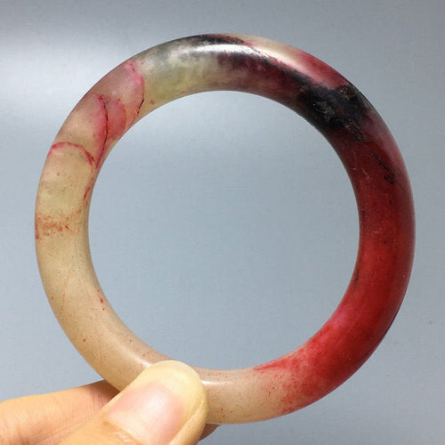 10% OFF- 51/52/53mm Certified Natural Red Jadeite Emerald A*Jade HandCarved Bangle A77