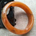 10% OFF- 57/58/59mm Certified Natural Yellow Red Jadeite Emerald A*Jade HandCarved Bangle W558