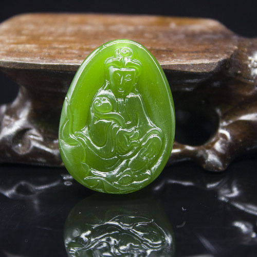 10% OFF- Certified Natural Jadeite Emerald Jade Guanyin Pendant《Grade A》
