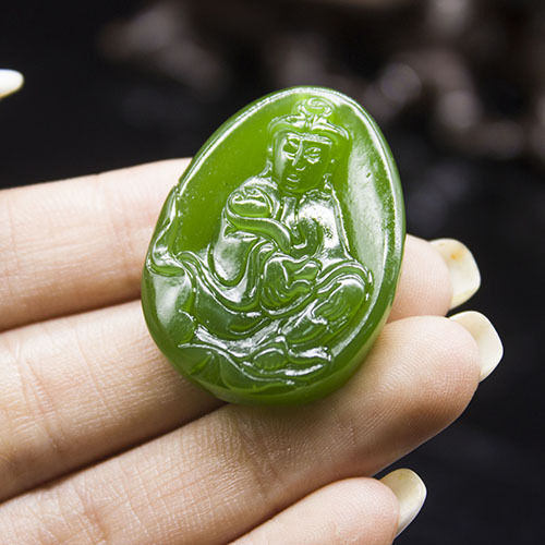 10% OFF- Certified Natural Jadeite Emerald Jade Guanyin Pendant《Grade A》
