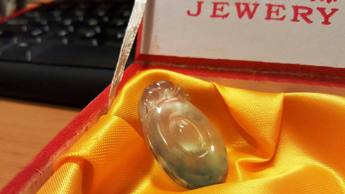 10% OFF- Certified Natural Myanmar Icy Jadeite Emerald Jade Tablet Translucent Dragon Pendant《Grade A》