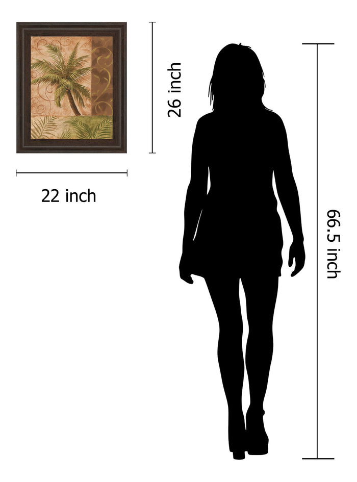 22x26 Tropical Breeze I By Vivian Flasch - Framed Print Wall Art - Light Brown
