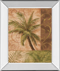 22x26 Tropical Breeze I By Vivian Flasch - Mirror Framed Print Wall Art - Light Brown