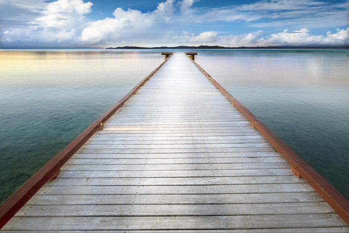 45" x 60" Long View Pier By Danita Delimont - Gray