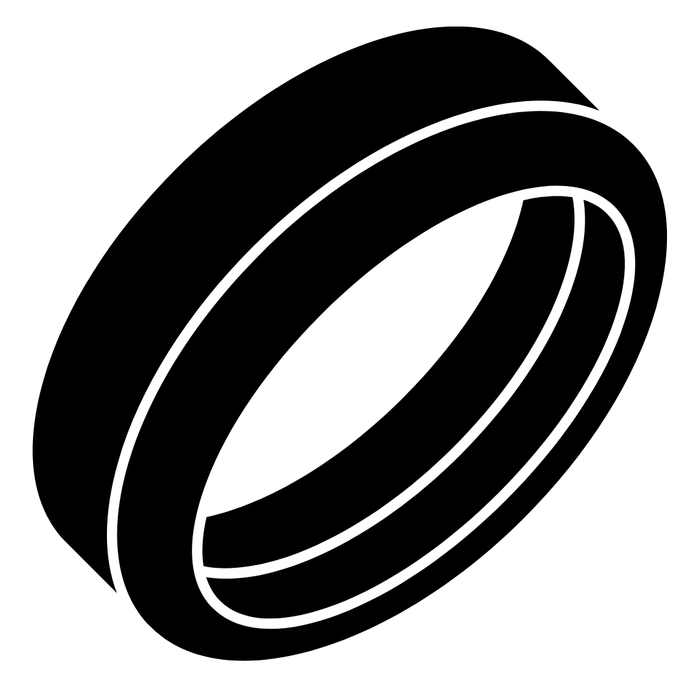 Forge & Lumber metal ring sizer, a flat stainless steel sizing band