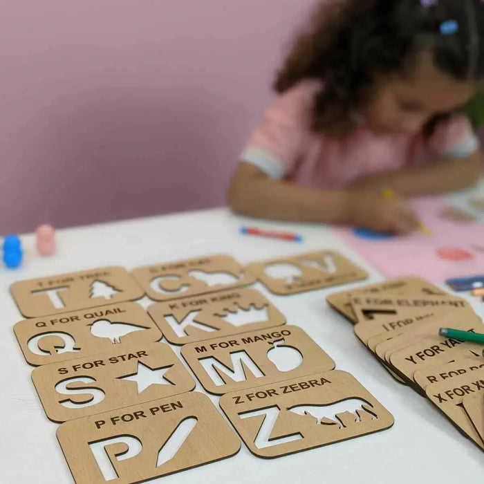 A to Z Alphabet Wooden Stencils & Puzzles for Kids – Fun Learning - FB GAMEZ