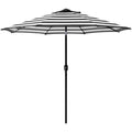 ABBLE UMBRELLA 9FT STRIPE CRANK AND TILT (BACKROOM)