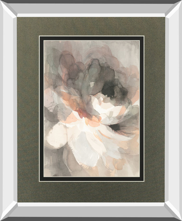 Abstract Peony By Danhui Nai Mirrored Frame - Dark Gray