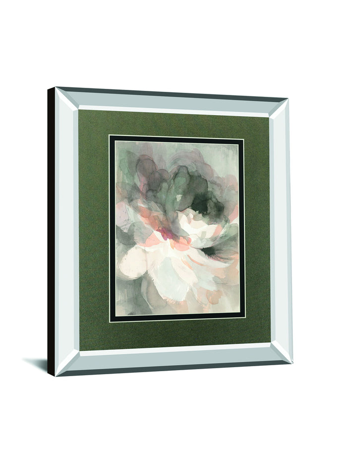 Abstract Peony By Danhui Nai Mirrored Frame - Dark Gray