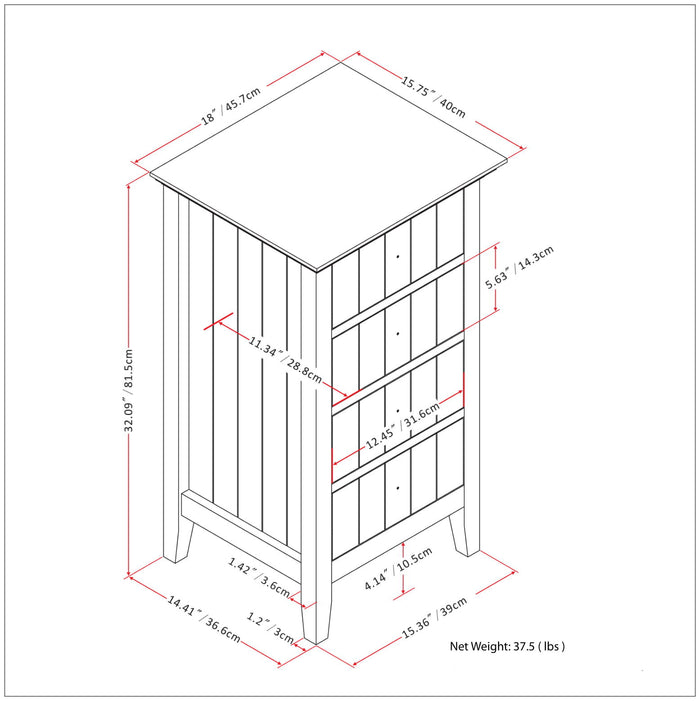 Acadian - 4 Drawer Floor Storage Cabinet - Pure White
