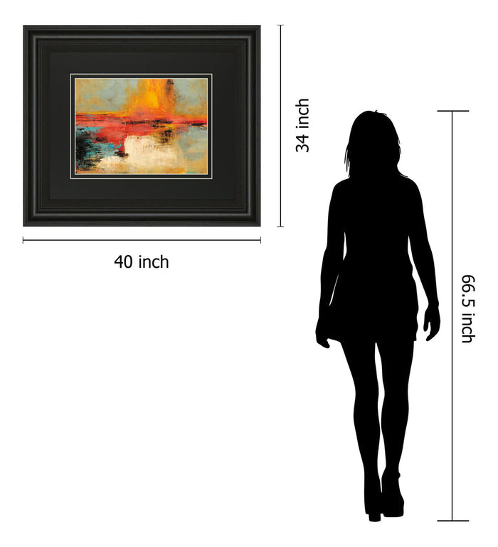 Acertijo By Santos Villareal - Framed Print Wall Art - Orange