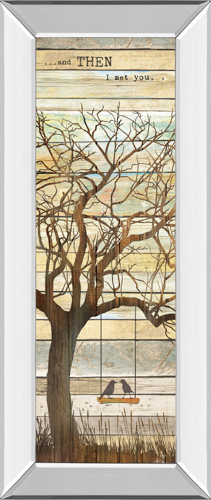 And Then I Met You By Marla Rae - Mirror Framed Print Wall Art - Beige