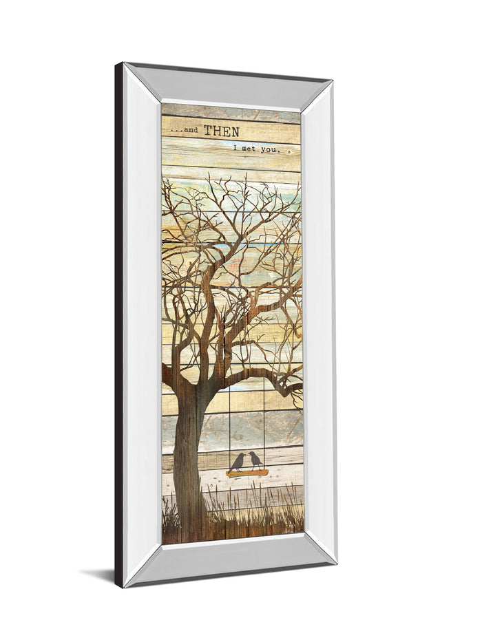 And Then I Met You By Marla Rae - Mirror Framed Print Wall Art - Beige
