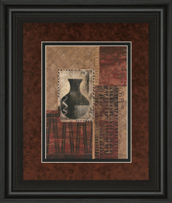 Artifact Revival I By Maria Donovan - Framed Print Wall Art - Dark Red