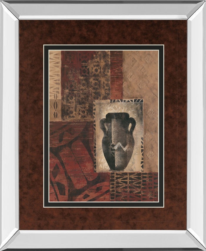 Artifact Revival Il By Maria Donovan - Mirror Framed Print Wall Art - Dark Red