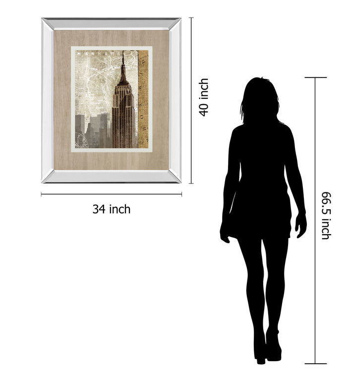 Autumn In New York By Mallett K Mirrored Frame - Beige