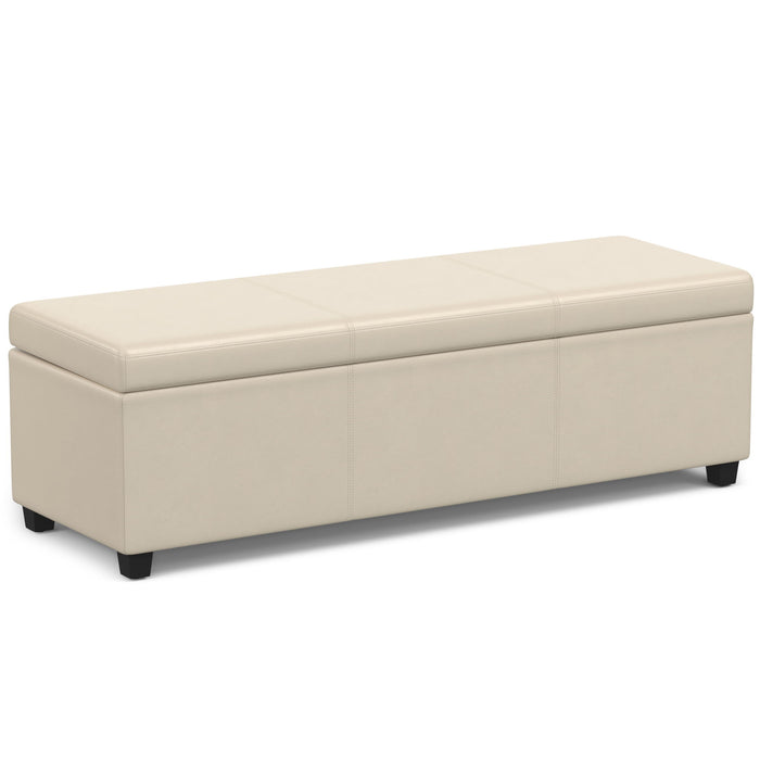 Beige / 53.9"W x 18"D x 16.1"H / Faux Leather