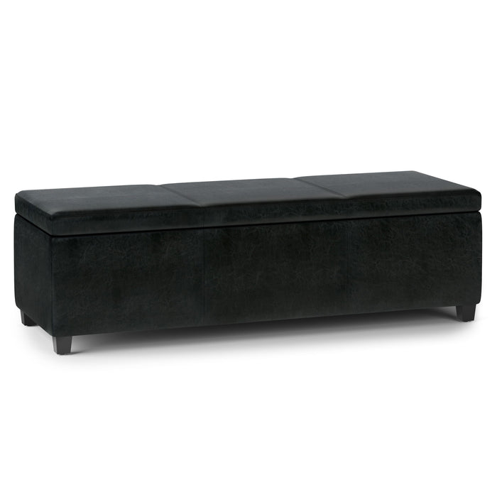 Black / 53.9"W x 18.1"D x 16.5"H / Faux Leather