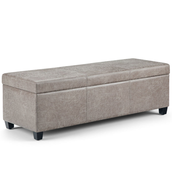 Pearl Silver / 48.4"W x 18.1"D x 16.1"H / Faux Leather