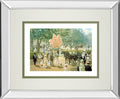 Balloon Seller By Alan Maley - Mirror Framed Print Wall Art - Green