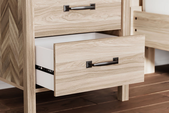 Battelle - Two Drawer Night Stand - Tan
