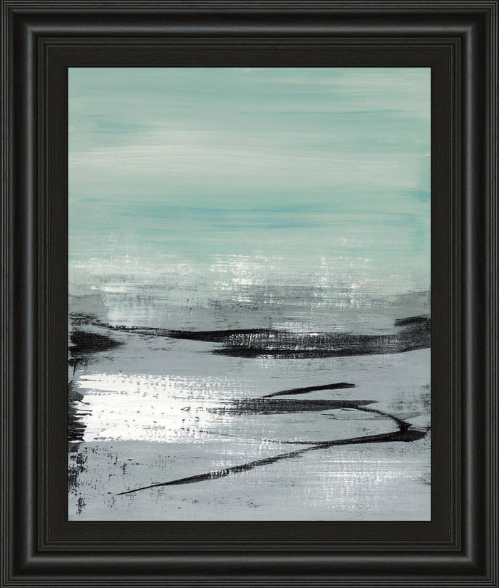 Beach Il By Heather Mcalpine - Framed Print Wall Art - Light Blue