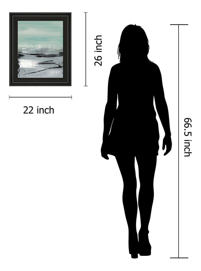 Beach Il By Heather Mcalpine - Framed Print Wall Art - Light Blue