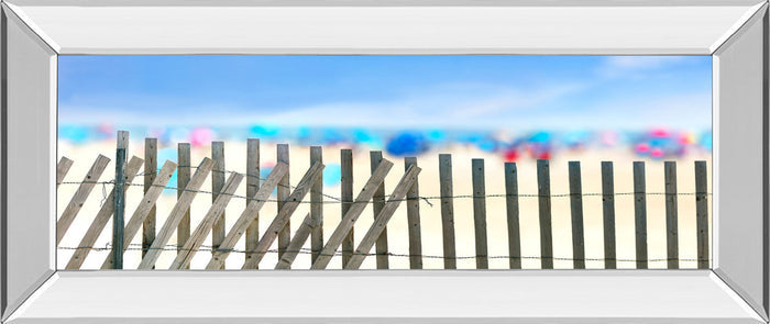 Beachscape Il By James Mcloughlin - Mirror Framed Print Wall Art - Light Blue