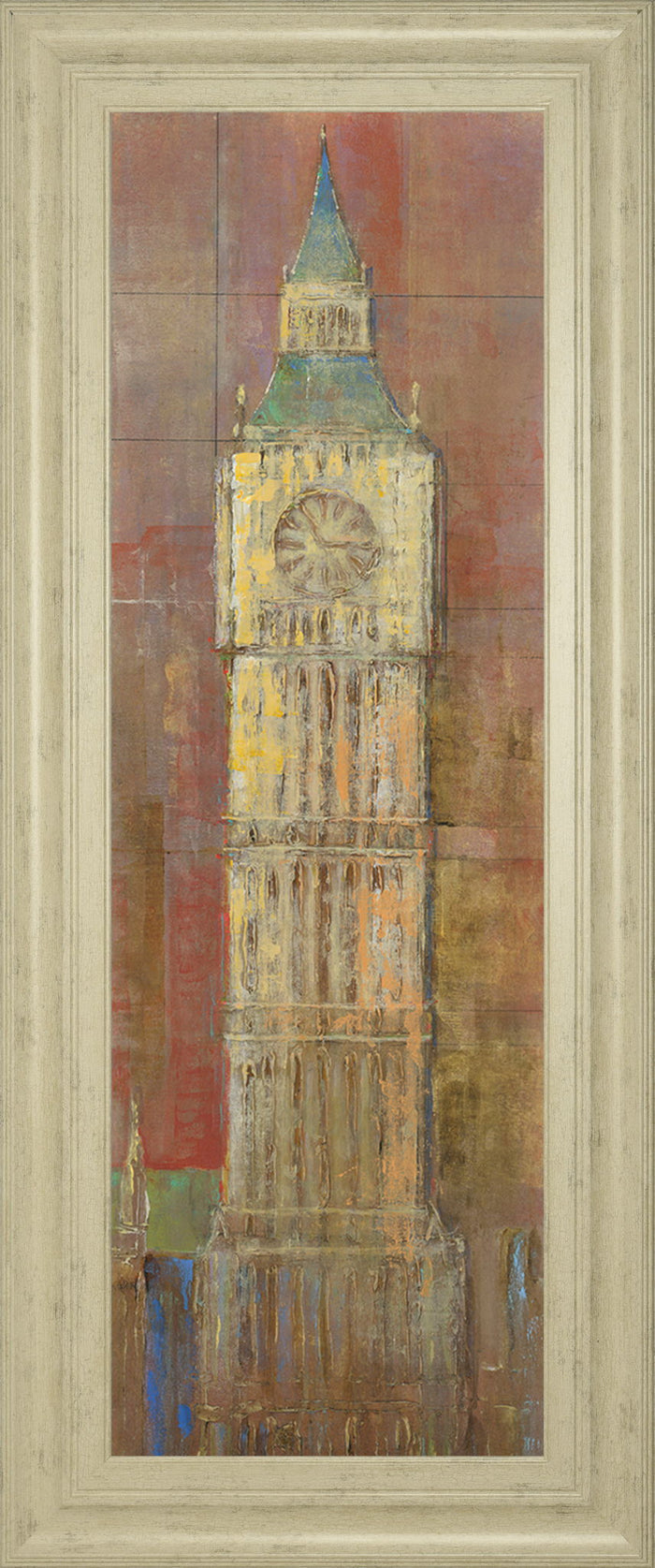 Big Ben By Longo - Framed Print Wall Art - Dark Red