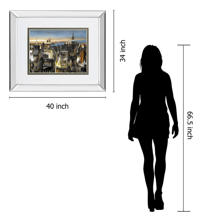 Big City By Alan Lambert - Mirror Framed Print Wall Art - Gray