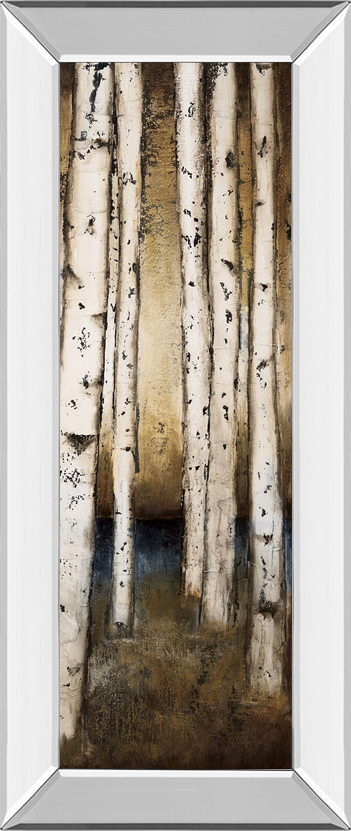 Birch Landing III By St Germain - Mirror Framed Print Wall Art - Beige