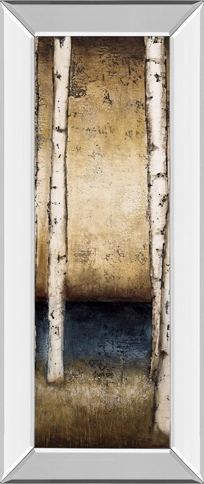 Birch Landing Il By St Germain - Mirror Framed Print Wall Art - Beige