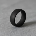 Black 8.7mm domed silicone wedding ring