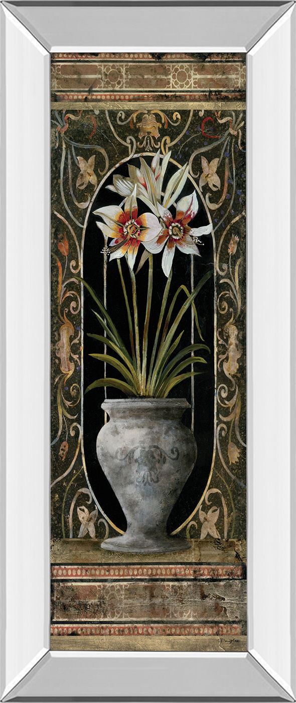 Blanco Botanical Il By Douglas - Mirror Framed Print Wall Art - Beige