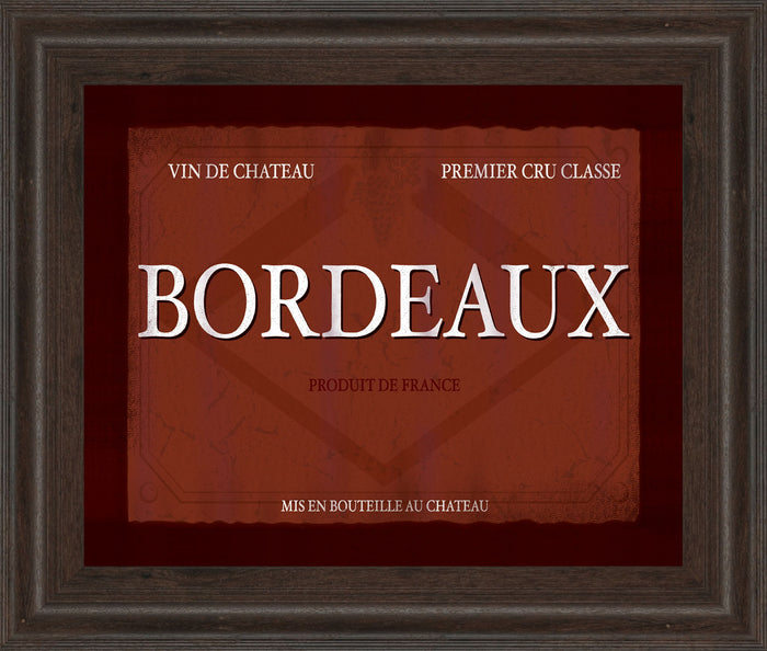 Bordeaux By Paola Viveiros - Framed Print Wall Art - Dark Red