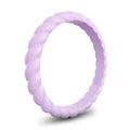 Braided blossom pink silicone wedding band, 3mm, stackable design by Forge and Lumber