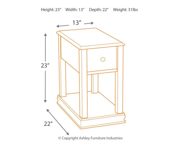 Breegin - Chair Side End Table - Removable Tray - Brown