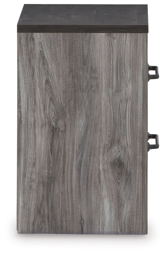 Bronyan - Two Drawer Night Stand - Dark Gray