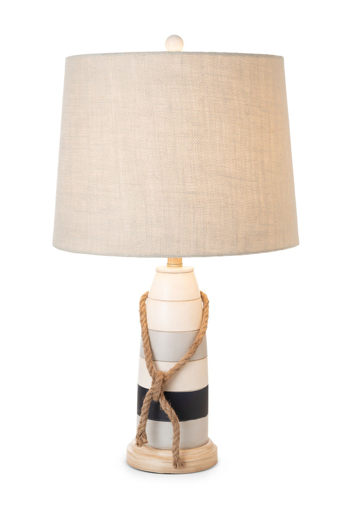 Buoy - Poly Coastal Table Lamp (Set of 2) - Blue / Navy / White by Lux Lighting, view 3