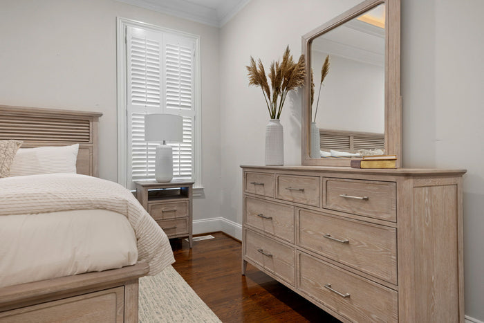 Cape May - Rectangular Dresser Mirror - Glazed Driftwood