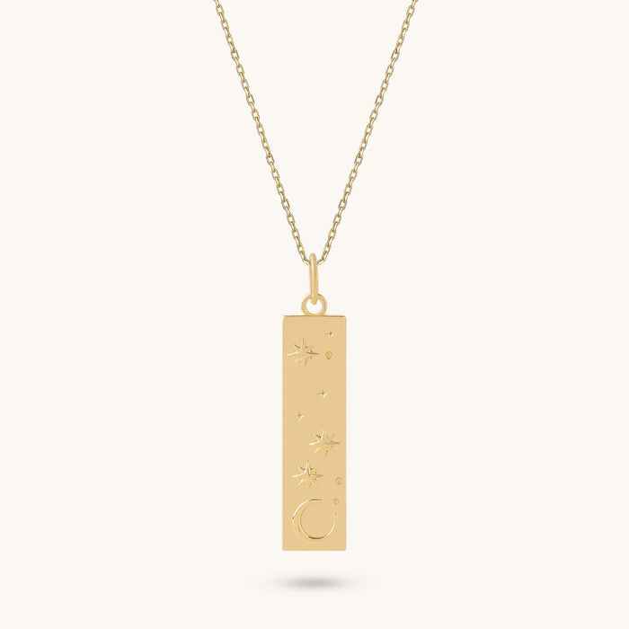 Celestial Bar Necklace in Gold Vermeil on 925 Sterling Silver