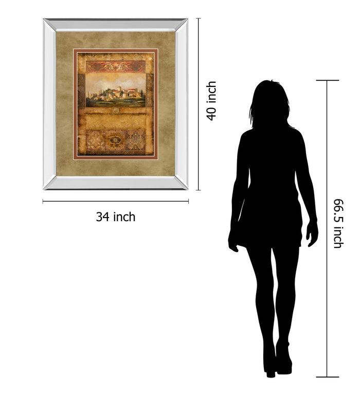 Centimento I By Douglas - Mirror Framed Print Wall Art - Light Brown