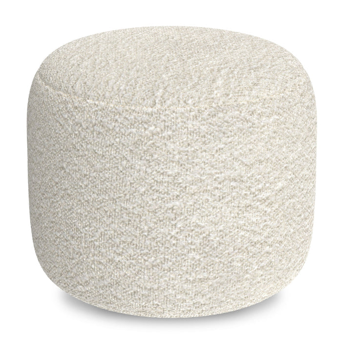 Chantal - Round Pouf - White
