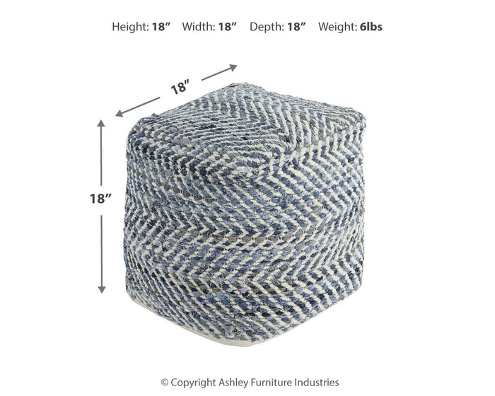 Chevron - Pouf - Blue