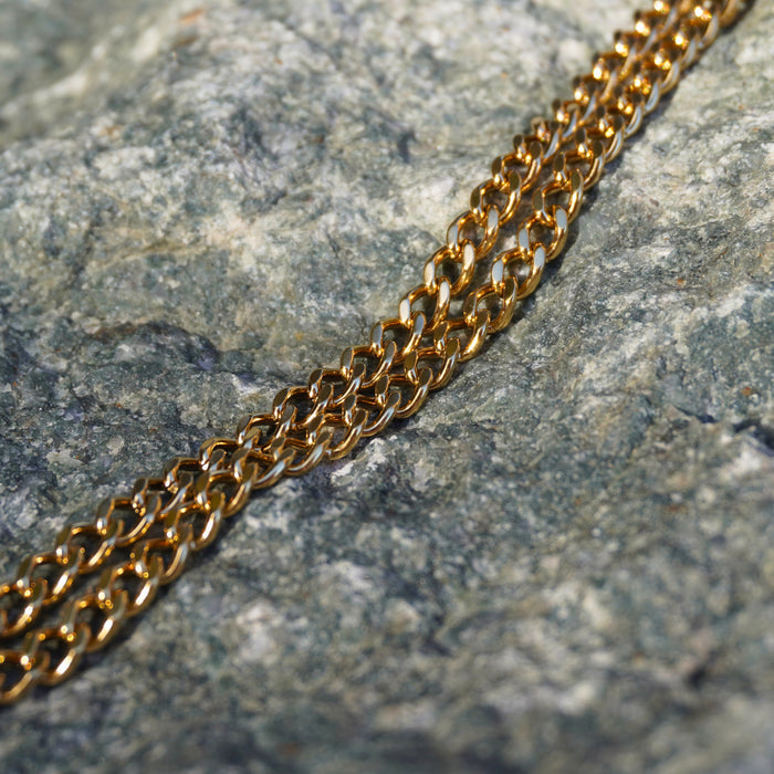 Chunky gold chain necklace, 18K plated, tarnish-free, waterproof, 40cm with 45cm adjustable length by Forge and Lumber.
