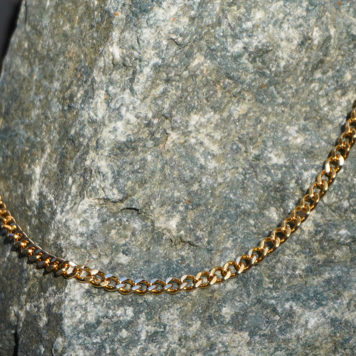 Chunky gold chain necklace, 18K plated, tarnish-free, waterproof, 40cm with 45cm adjustable length by Forge and Lumber.