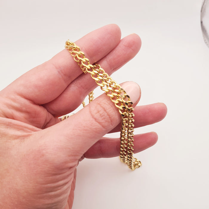 Chunky gold chain necklace, 18K plated, tarnish-free, waterproof, 40cm with 45cm adjustable length by Forge and Lumber.