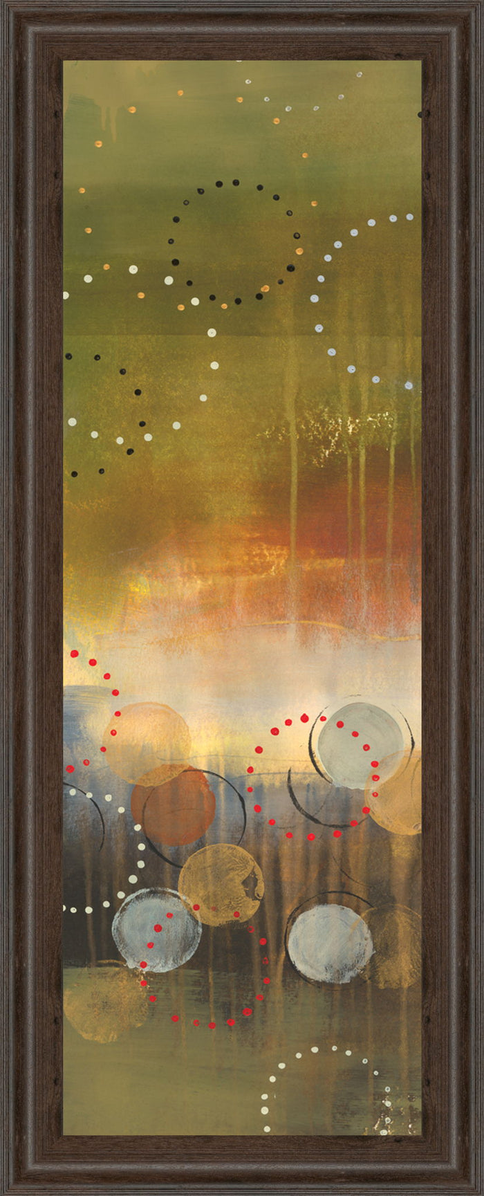 Circles In Panel I By Jeni Lee - Framed Print Wall Art - Light Brown