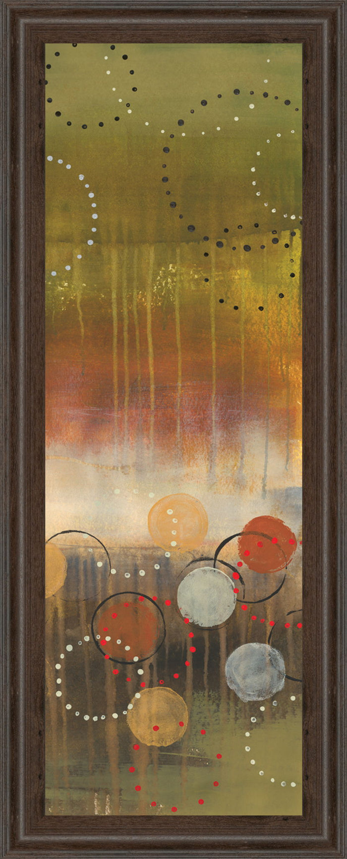 Circles In Panel Il By Jeni Lee -Framed Print Wall Art - Light Brown